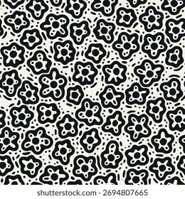 Vector seamless pattern. Modern floral texture. Stylish abstract background. Can be used as a swatch. Minimalist spotty flowers.