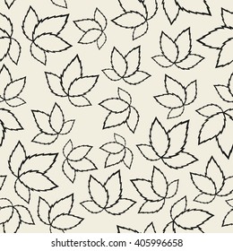 Vector seamless pattern. Modern floral texture. Repeating leaves background