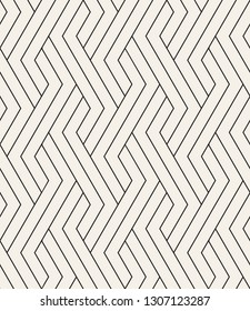 Vector seamless pattern. Modern geometric texture. Repeating abstract background. Zigzag linear grid. Thin striped elements. Can be used as swatch for illustrator.