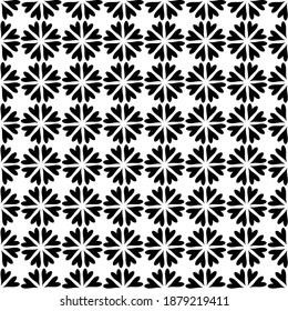 Vector seamless pattern. Modern geometric abstract stylish floral texture. Repeating stylized hearts in circles. Trendy black and white monochrome background.