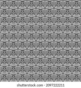 Vector seamless pattern. Modern geometric background with overlapping circles and lines. Abstract spider web.