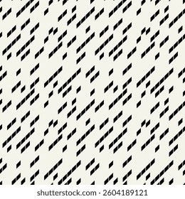 Vector seamless pattern. Modern geometric texture. Repeating abstract background. Bold oblique elements. Simple monochrome swatch.