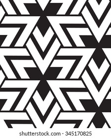 Vector seamless pattern. Modern geometric texture. Repeating abstract background. Triangle linear grid from striped elements