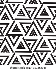 Vector seamless pattern. Modern geometric texture. Repeating abstract background. Triangle linear grid from striped elements