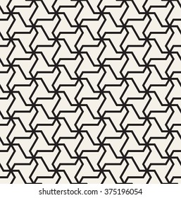Vector seamless pattern. Modern geometric monochrome texture. Repeating abstract background with twisted triangular elements.