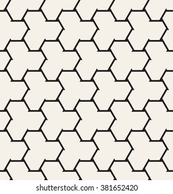 Vector seamless pattern. Modern geometric texture. Repeating abstract background with twisted triangular elements. Linear simple design.