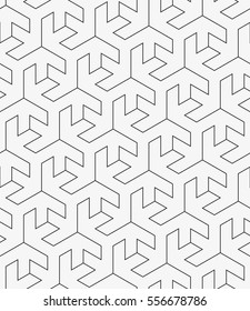 Vector seamless pattern. Modern geometric texture. Repeating abstract background with linear arrows. Thin regular elements.