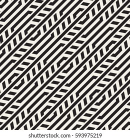 Vector Seamless Pattern. Modern Geometric Texture. Repeating Lattice Abstract Background. Linear Grid From Striped Hexagonal Elements.