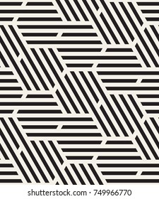 Vector seamless pattern. Modern geometric texture. Repeating abstract background. Polygonal grid with diagonal bold stripes.