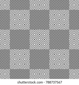 Vector seamless pattern. Modern geometrical texture with rhombuses, which form regularly repeating checkered background. Trendy design.