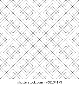 Vector seamless pattern. Modern halftone texture. Regularly repeating linear grids from rhombuses with decreasing contour thickness. Geometric illustration for your design. Thin line.