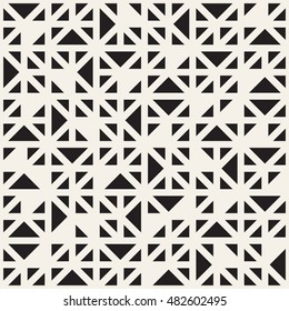 Vector seamless pattern. Modern hipster texture. Repeating geometric tiles. Monochrome composition with randomly disposed triangles.