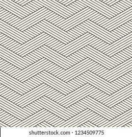 Vector seamless pattern. Modern linear texture. Repeating geometric background. Striped thin weaved grid. Contemporary graphic design. Regular rhythmic print. Can be used as swatch for illustrator.
