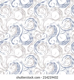 Vector seamless pattern. Modern linear texture with spiral. Stylish background