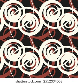 Vector seamless pattern. Modern linear texture with spiral. Stylish background