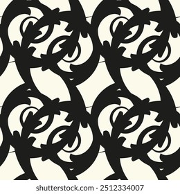 Vector seamless pattern. Modern linear texture with spiral. Stylish background