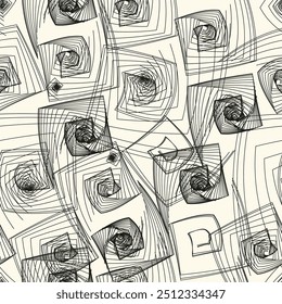 Padrão sem emenda do vetor. Textura linear moderna com espiral. Fundo estiloso