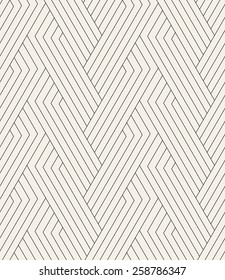 Vector seamless pattern. Modern linear texture. Repeating geometric background. Striped hexagonal weaved grid. Contemporary graphic design. Regular rhythmic print.