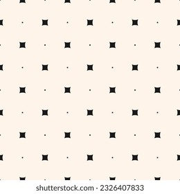 Vector seamless pattern. Modern minimalist texture with small squares, dots, tiny geometric shapes. Abstract repeat geo background, simple design element for prints, decor, wallpaper, fabric, package