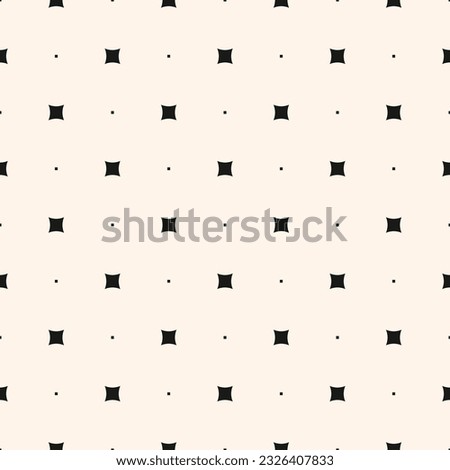 Vector seamless pattern. Modern minimalist texture with small squares, dots, tiny geometric shapes. Abstract repeat geo background, simple design element for prints, decor, wallpaper, fabric, package