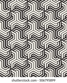Vector seamless pattern. Modern monochrome texture. Repeating abstract background. Trendy design with geometric shapes. Stylish hipster print which can be used for cover, card, stencil etc