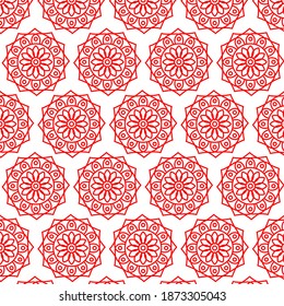 Vector seamless pattern. Modern pattern. Repeating geometric tiles. Abstract geometric pattern with lines. A pattern with repeating geometric shapes. Seamless shapes background