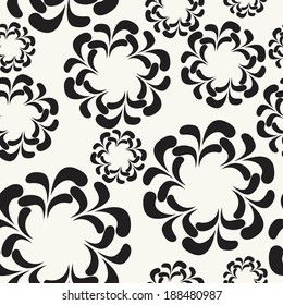 Vector seamless pattern. Modern repeating texture. Fancy print with stylized flowers