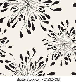 Vector seamless pattern. Modern repeating texture. Fancy print with stylized flowers