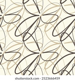 Vector seamless pattern. Modern repeating texture. Fancy print with stylized flowers