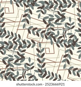 Vector seamless pattern. Modern repeating texture. Fancy print with stylized flowers