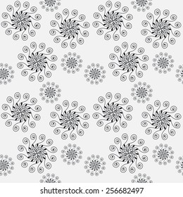 Vector seamless pattern. Modern repeating texture. Fancy print with stylized flowers