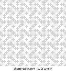 Vector seamless pattern. Modern simple geometrical texture. Regularly repeating small squares, crosses. Abstract textured background.