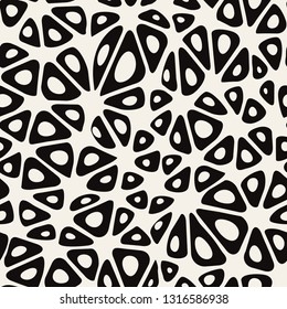 Vector seamless pattern. Modern simple texture. Repeating abstract background with rounded triangles. Stylish minimalistic black grid. Can be used as swatch for illustrator.