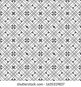 Vector seamless pattern. Modern simple geometrical texture. Abstract regularly repeating background with rhombus linear grid, rhombuses, triangles. thin line.