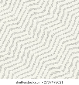 Vector seamless pattern. Modern spotted texture. Repeating abstract dotted background. Graphic diagonal wavy stripes. Can be used as a swatch.