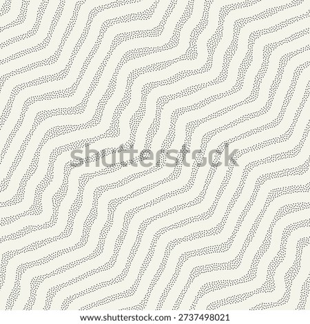 Vector seamless pattern. Modern spotted texture. Repeating abstract dotted background. Graphic diagonal wavy stripes. Can be used as a swatch.
