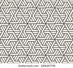 Vector seamless pattern. Modern stylish texture. Repeating geometric tiles from striped triangle elements
