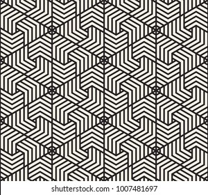 Vector seamless pattern. Modern stylish texture. Repeating geometric tiles from striped triangle elements
