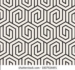 Vector seamless pattern. Modern stylish abstract texture. Repeating geometric tiles from striped elements
