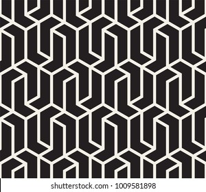 Vector seamless pattern. Modern stylish abstract texture. Repeating geometric tiles from striped elements
