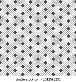 Vector seamless pattern. Modern stylish texture with intersecting thin lines which form regularly repeating tiled linear grid with rhombuses. Abstract geometric background