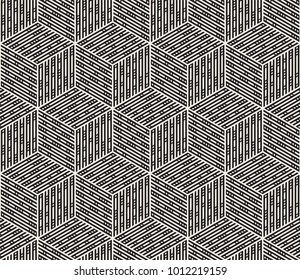 Vector seamless pattern. Modern stylish abstract texture. Repeating geometric tiles from striped elements
