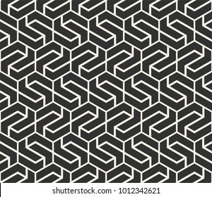 Vector seamless pattern. Modern stylish abstract texture. Repeating geometric tiles from striped elements
