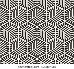 Vector seamless pattern. Modern stylish abstract texture. Repeating geometric tiles from striped elements
