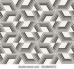 Vector seamless pattern. Modern stylish abstract texture. Repeating geometric tiles from striped elements
