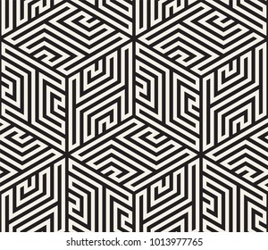 Vector seamless pattern. Modern stylish abstract texture. Repeating geometric tiles from striped elements
