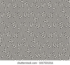 Vector seamless pattern. Modern stylish abstract texture. Repeating geometric tiles from striped elements
