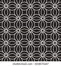 Vector seamless pattern. Modern stylish texture. Geometric striped ornament. Monochrome linear lattice