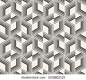 Vector seamless pattern. Modern stylish abstract texture. Repeating geometric tiles from striped elements
