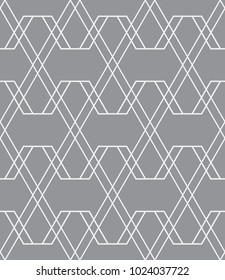 Vector seamless pattern. Modern stylish texture. Repeating geometric tiles with a grid of rhombuses.
